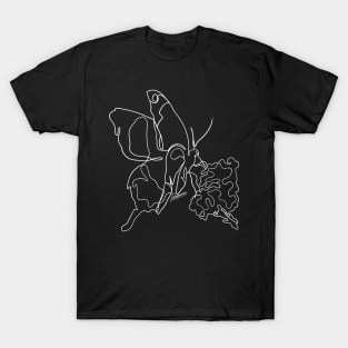 Butterfly White Lineart T-Shirt